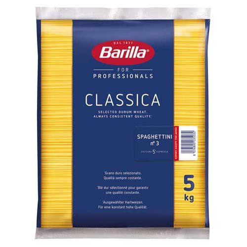 【並行輸入品】 パスタ 5kg 麺 乾麺 バリラ No.3 太さ 1.4mm 大容量 業務用 イタリア スパゲッティ スパゲティ ロングパスタ Barilla 5キロ * [Blue sea1218]