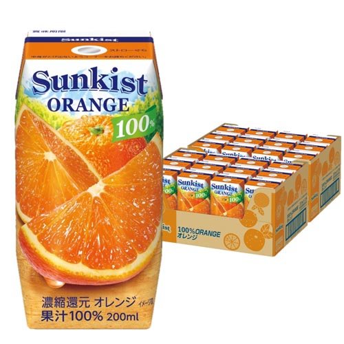 楽天市場】森永乳業 サンキスト オレンジ 100％(200ml*24本入) | 価格