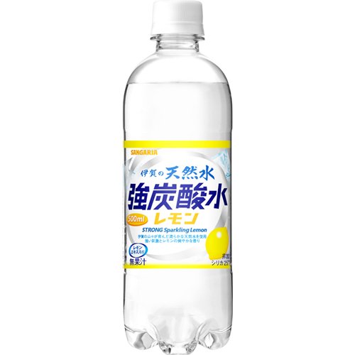 サンガリア 天然水強炭酸水レモン(500ml*24本入)