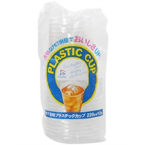 ドルフィン PET透明プラスチックカップ 220mL(10コ入)