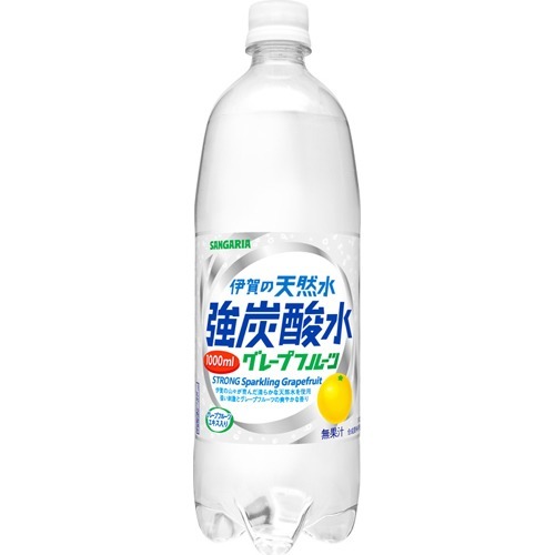 サンガリア 伊賀の天然水 強炭酸水 グレープフルーツ(1000ml*12本入)