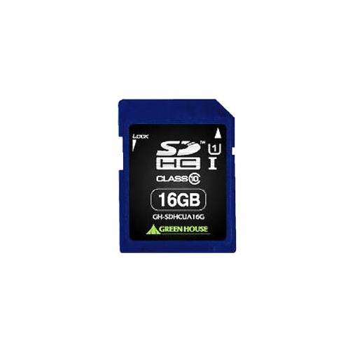 グリーンハウス SDHCメモリーカード UHS-I クラス10 16GB GH-SDHCUA16G(1コ入)