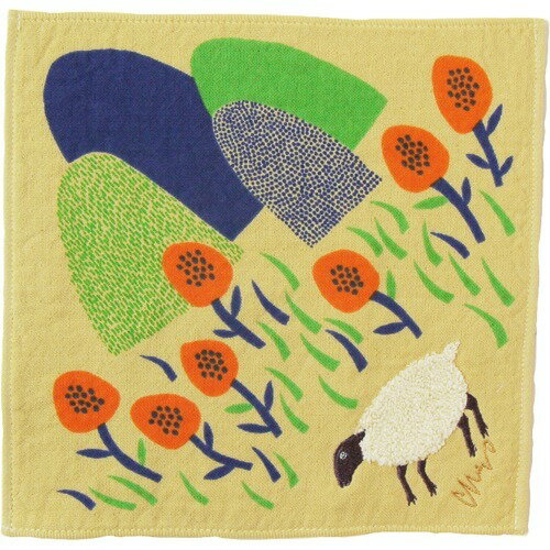 morita MiW モコモコドウブツハンカチ ヒツジ ベージュ(1枚)