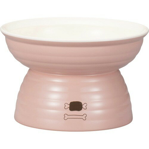 ペット食器 みやわん 脚付きフードボウル ピンク*ホワイト 235ml(1個)