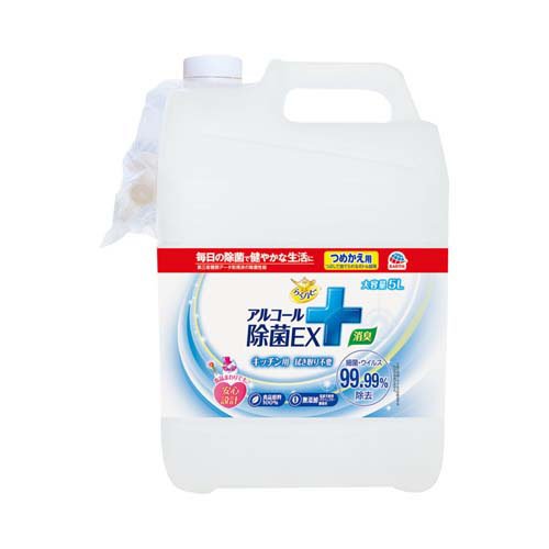 アース製薬 らくハピ アルコール除菌EX つめかえ 5L