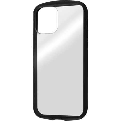 iPhone 12／12 Pro 耐衝撃ハイブリッドケース Puffull クリア ブラック(1個)