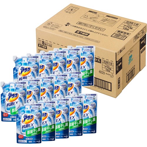 アタック 抗菌EX スーパークリアジェル 詰替用 770g  1箱15袋入り 楽天市場】アタック 抗菌EXスーパークリアジェル 洗濯洗剤 液体