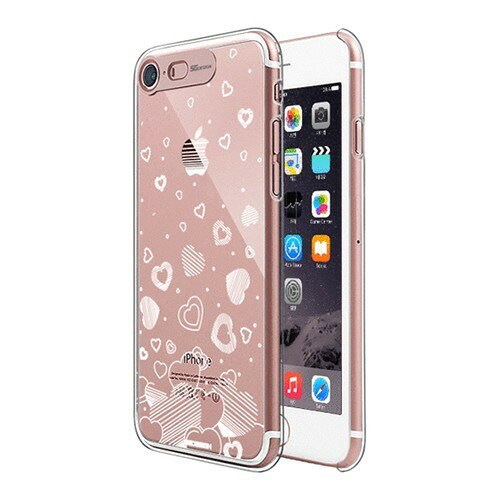 エスジー iPhone7 クリアハード イルミネーションケース ハート ローズゴールド(1コ入)