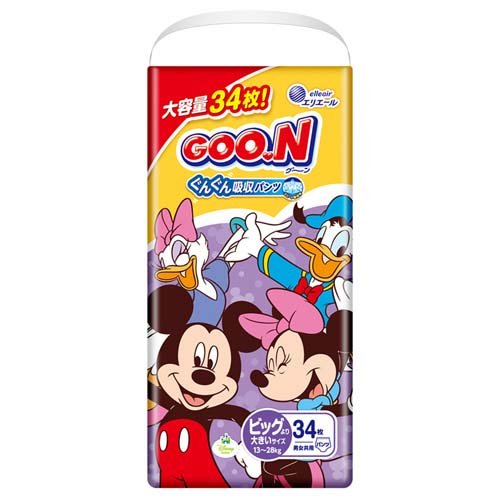 グーン おむつ パンツBIGより大きい（13〜25kg）1セット（34枚入×3パック）男女共用 ぐんぐん吸収パンツ大容量セット大王製紙