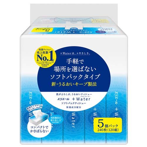 大王製紙 エリエール ＋Water（プラスウォーター）ソフトパック 120組5P