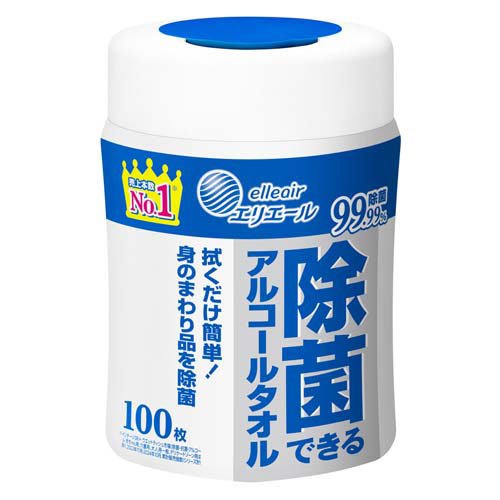 大王製紙 エリエール 除菌できるアルコールタオル エリエール 除菌できるアルコールタオル ボトル本体 100枚