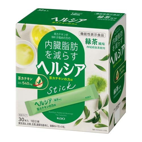 楽天市場】花王 ヘルシア粉末 茶カテキンの力 緑茶風味(3.0g*30本入