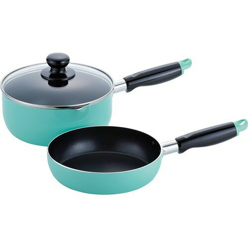 カラフルスマイル フライパン 18cm ＆雪平鍋 セット CM-9629