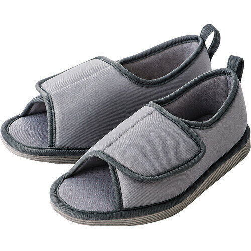 転倒予防シューズ つま先なし グレー LL(1足)