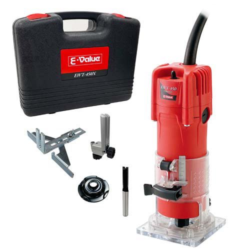 E-Value コード式電動トリマー(木工用トリマー) 450W EWT-450N(1台)