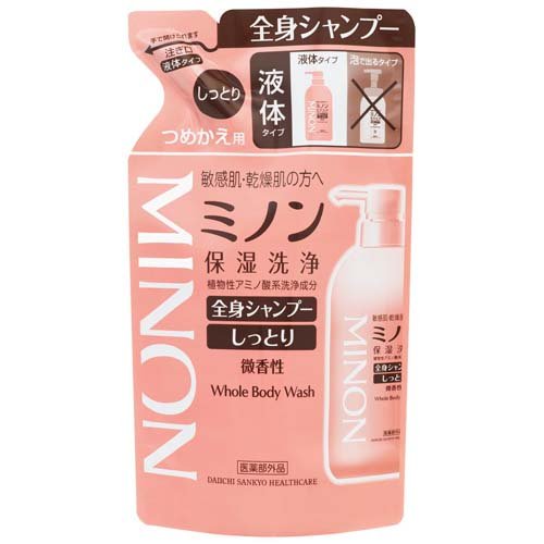 《セット販売》　第一三共ヘルスケア ミノン全身シャンプー しっとりタイプ つめかえ用 (380mL)×6個セット 詰め替え用　医薬部外品