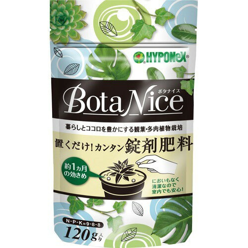 肥料 BotaNice (ボタナイス) 置くだけカンタン 錠剤肥料 120g ハイポネックス 肥料 観葉植物 肥料 多肉植物 肥料 観葉植物 置き肥 多肉植物 置き肥 錠剤肥料 M6