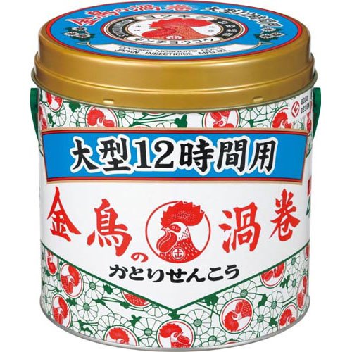 金鳥の渦巻 蚊取り線香 大型 12時間用 缶(40巻)