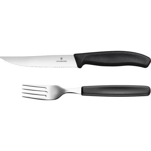 Victorinox グルメナイフ＆フォークセット ブラック(1セット)