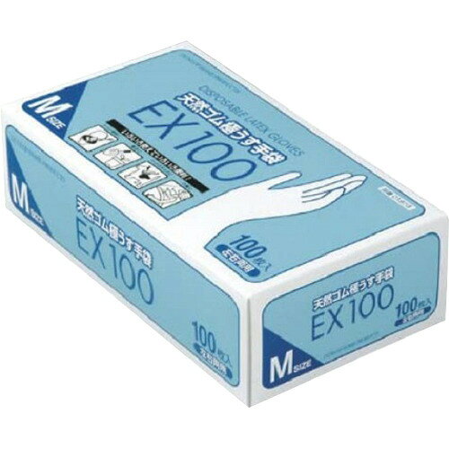 天然ゴム極うす手袋 EX100 M(100枚入)