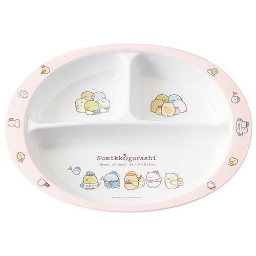 メラミン製 子供用 ランチプレート すみっコぐらし たびきぶん M370(1個)