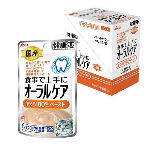 国産 健康缶パウチ オーラルケア まぐろペースト ( 40g*12袋入 )/ 健康缶シリーズ