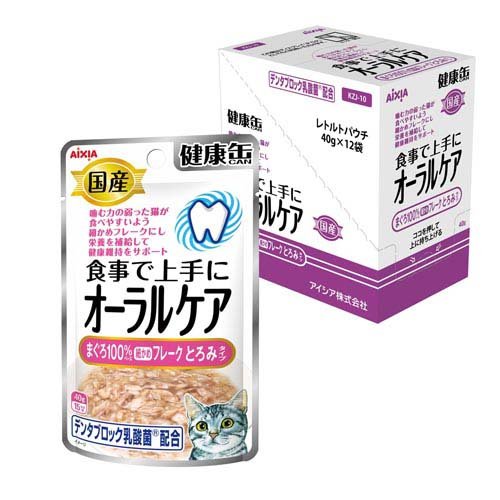 国産 健康缶パウチ オーラルケア まぐろ細かめフレーク とろみタイプ(40g*12袋入)