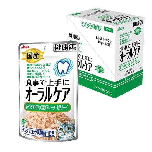 国産 健康缶パウチ オーラルケア まぐろ細かめフレーク ゼリータイプ(40g*12袋入)