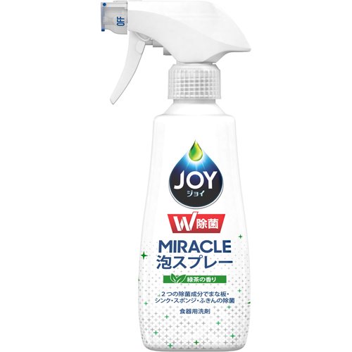 食器洗剤 P&G ジョイ W除菌 ミラクル泡スプレー 食器用洗剤 緑茶の香り 本体 275mL [027597] 027597  販売単位：1