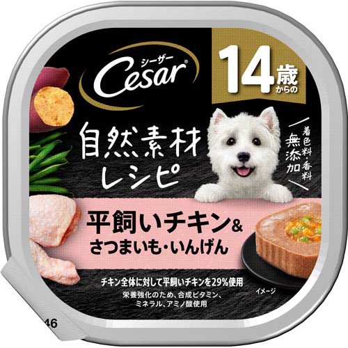 シーザー 自然素材 １４歳 チキン＆さつまいもいんげん 無添加 ドッグフード ウエット(85g)