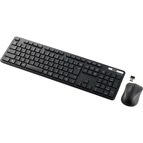 キーボード ワイヤレス マウス付 無線 USB 抗菌 薄型 フル ブラック TK-FDM110MKBK(1セット)