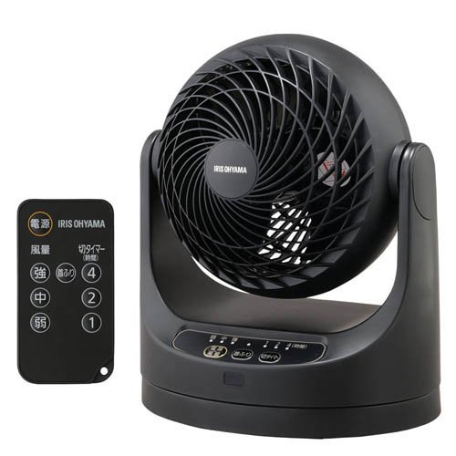 IRIS コンパクトサーキュレーター マカロン型 ブラック PCF-MKC15-B