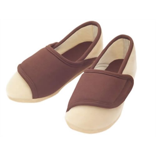 あゆみシューズ 室内履き ワイドベルト茶2219 L