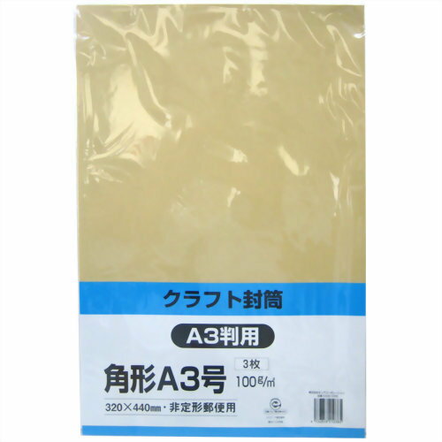 クラフト封筒 角形A3号 A3判用 100g 3枚