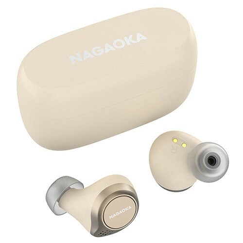 NAGAOKA Bluetooth5.0対応オートペアリング搭載 完全ワイヤレスイヤホン アイボリー(1セット)