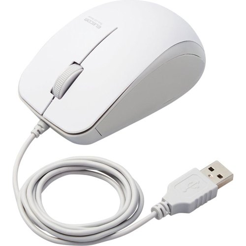 エレコム マウス 有線 抗菌 ブルーLED 3ボタン Mサイズ ケーブル長1m M-BL27UBKWH(1個)