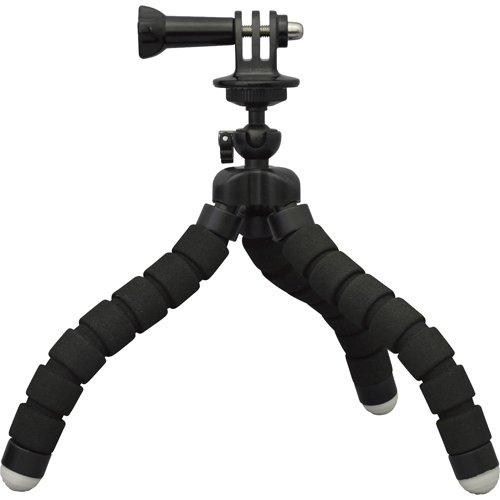GoPro HERO10／9／8／7／6／5／MAX用 マウント 自撮り棒 三脚 軽量 挟む AC-TPFL01BK(1個)
