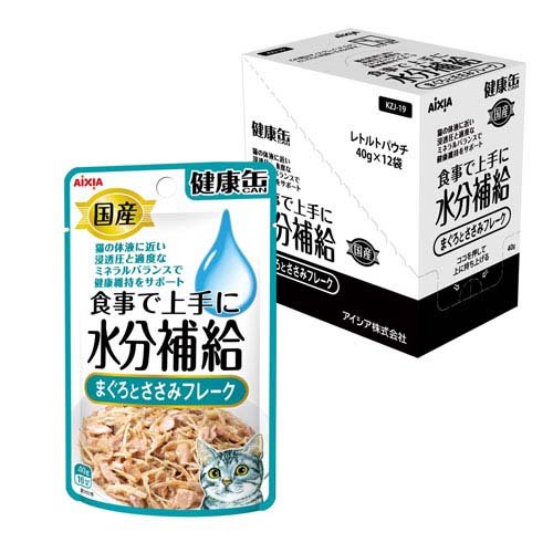 国産 健康缶パウチ 水分補給 まぐろとささみフレーク ( 40g*12袋入 )/ 健康缶シリーズ