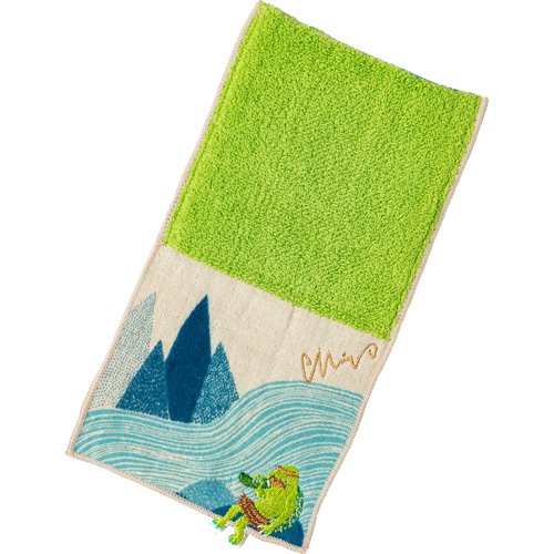 ポーチ タオル ハンカチ morita MiW カッパ ライトグリーン 12cm*12cm A-68239-90-LG(1枚)