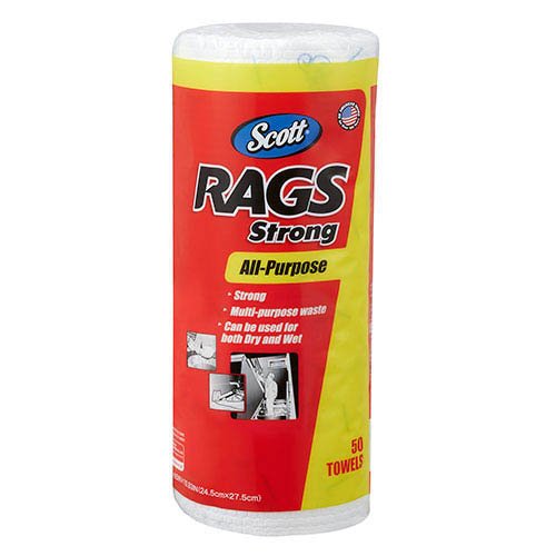 SCOTT(スコット) Rags ストロングホワイトロール ペーパータオル 50カット 65830(1個)