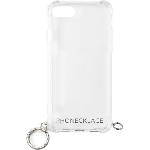PHONECKLACE iPhone SE／8／7 ストラップ用リング付きクリアケース ゴールドチャーム(1個)