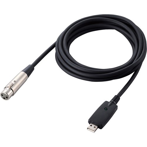 エレコム オーディオインターフェース USB-XLR 3m 楽器用 黒 DH-XLRU30BK(1個)