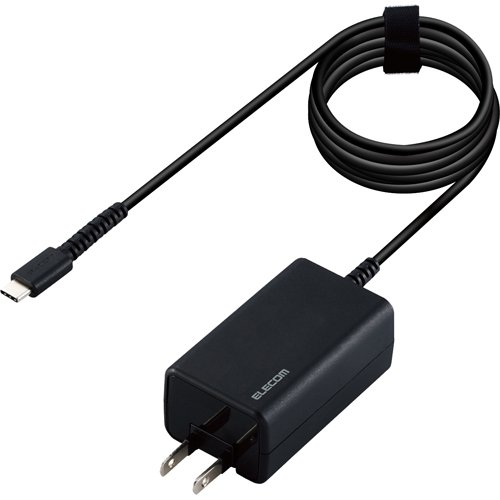 エレコム ACアダプター ノートPC用 抗菌 PD 小型 軽量 ブラック ACDC-PD1945BK(1個)