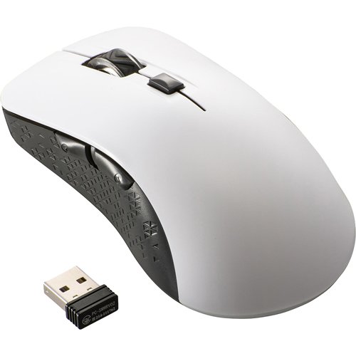 静音ワイヤレスマウス BlueLED Lサイズ 抗菌 ホワイト PC-SMW21BS5LR-W(1個)