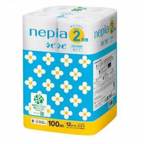 ネピア ネピネピ トイレットペーパー 2倍巻 シングル 無香料(100m×12ロール)
