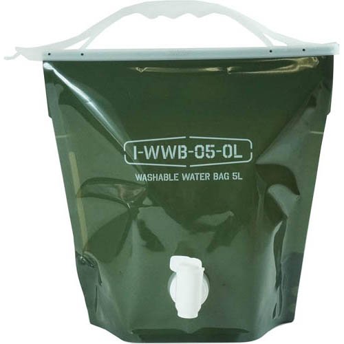 岩谷マテリアル ウォッシャブル ウォーターバッグ 5L オリーブグリーン WWB-5OL(1個)