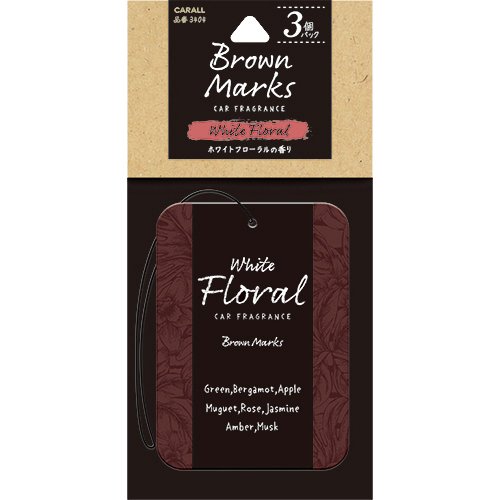 カーオール ブラウンマークス プレート ホワイトフローラル(12g*3個入)