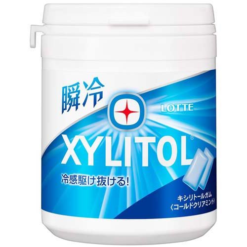 ロッテ キシリトールガム 瞬冷 コールドクリアミント ファミリーボトル(143g)