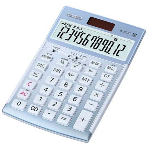 CASIO ジャストタイプ 実務電卓 12桁 ブルー JS-20DC-BU