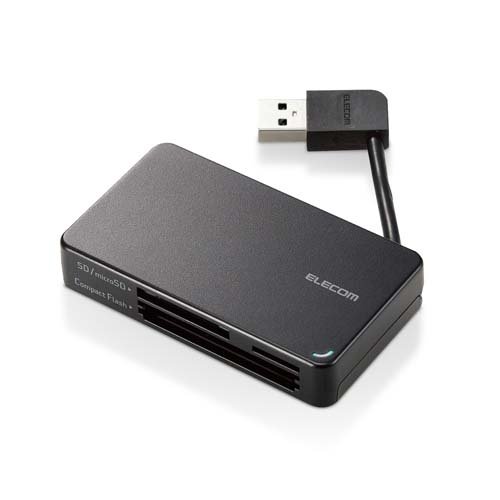 エレコム カードリーダー USB3.0 ケーブル収納タイプ ブラック MR3-K303BK(1個)